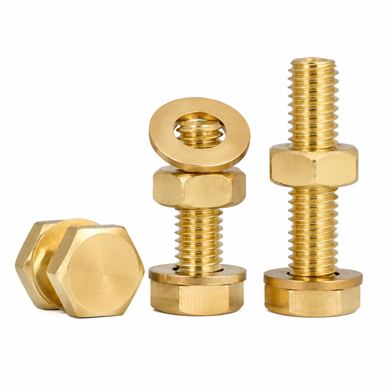 DIN 933 Solid Brass Hex Head Bolts Corrosion-Resistant Fasteners